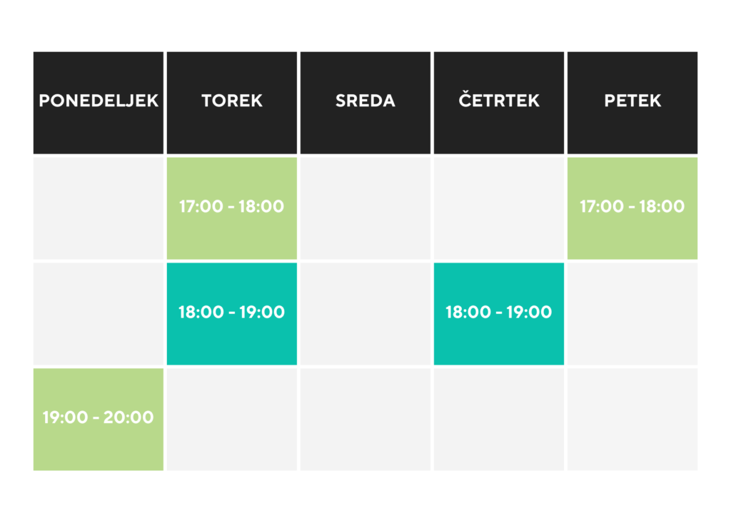 MOJ VAJB - VADBA V MANJSI SKUPINI GROSUPLJE URNIK TRENINGOV TERMINI