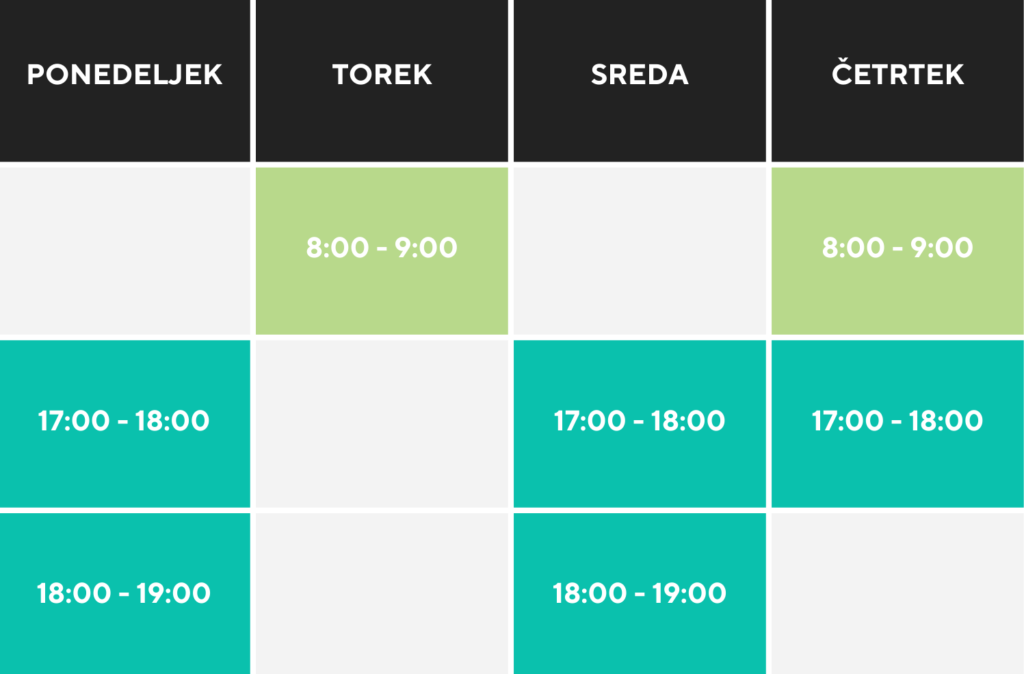 MOJ VAJB - VODENE VADBE GROSUPLJE URNIK